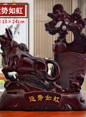 仿红木中式教师节礼品办公室摆件高档商务摆设工艺品笔筒
