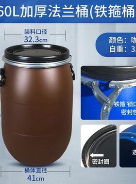 生产批发60酿蓝色铁箍桶100斤油脂桶法兰桶120斤升酒桶全新料