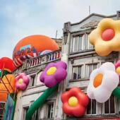 定制充气气模花朵有钱花卉卡通仿真模型大型发光悬挂美陈装 饰