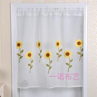饰短帘飘窗遮挡短纱帘田园落地纱帘柜子防尘纱 6s绣花半帘卧室装