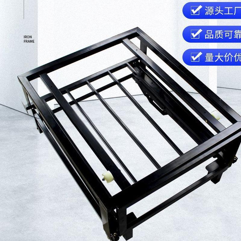 多功能休闲沙发床铁架沙发变床五金配件三节抽拉式沙发床架推拉式