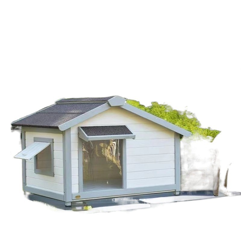 igh实木狗屋室外防雨防晒狗房子大型犬舍狗笼防寒保暖户外庭院狗