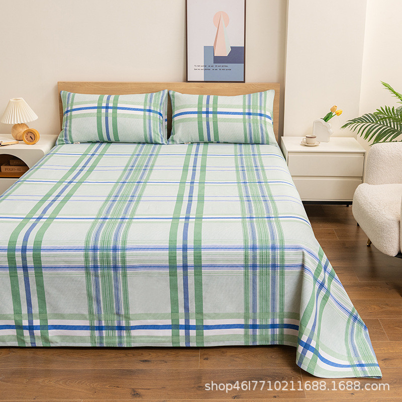 棉麻老粗布床单单件加厚全棉老粗布软凉席被单三件套单人学生床席