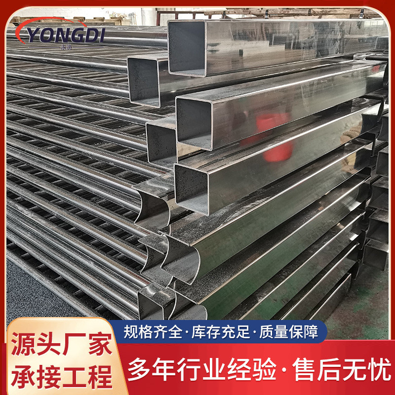 厂家不锈钢304批发方管市政工程大桥栏杆不锈钢切斜口立柱面管