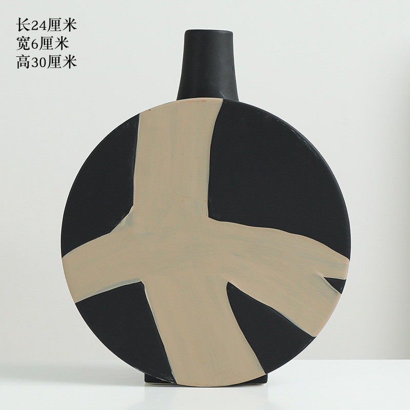 创意简约造型人工彩绘陶瓷花瓶装饰摆件酒柜客厅电视柜高级现代插,家居饰品,装饰摆件,淘宝优惠券,粉丝福利购,淘宝优惠卷