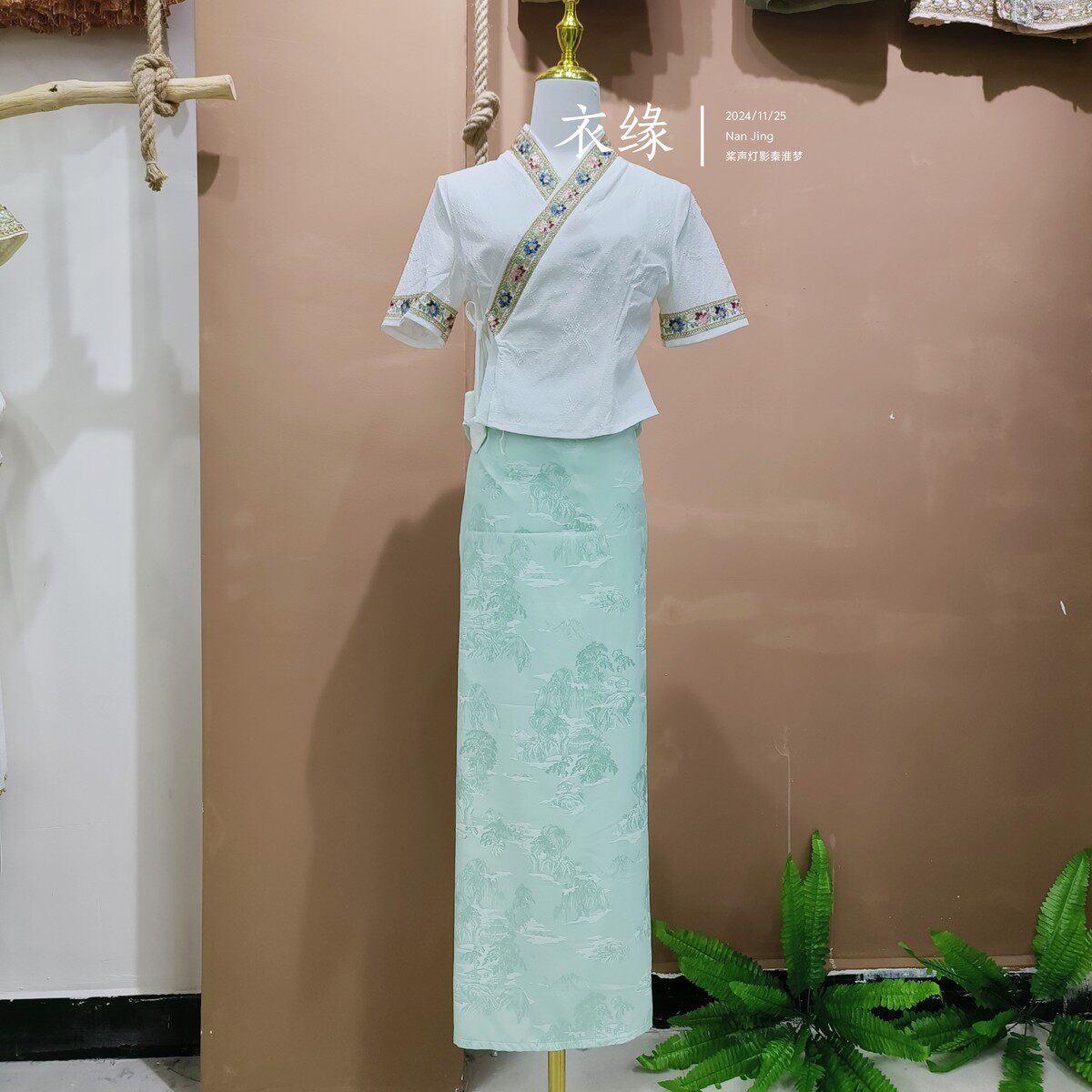 西双版纳傣族服装女夏季新款显瘦气质款茶服工作服夏季小清新服饰