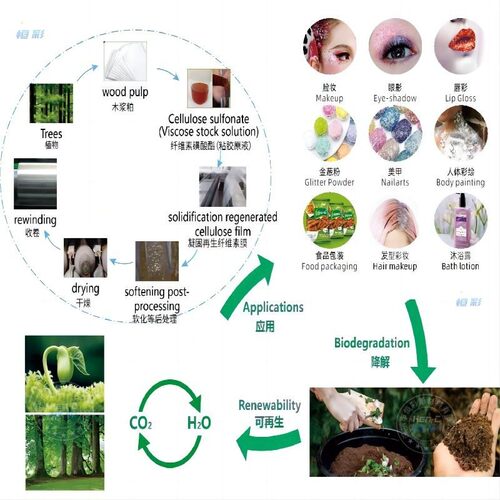 制品金葱粉植物纤维素水降解金葱粉包装生物降解工艺品可降解闪粉