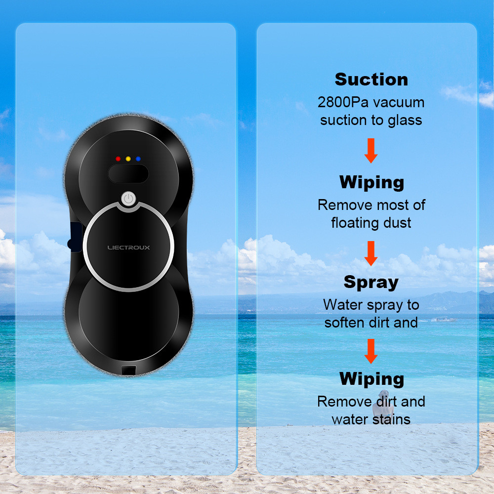 热销德国liectroux智能擦窗机器家用窗户路径吸尘器带喷水拖规划