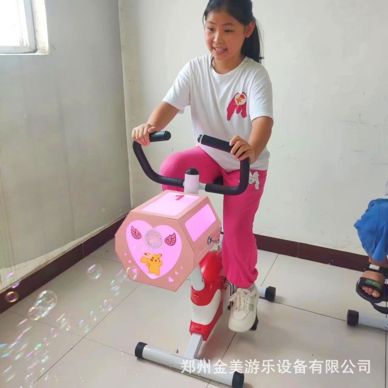 公园创业摆摊儿童网红共享泡泡单车脚踏泡泡机扫码夜市火爆项目