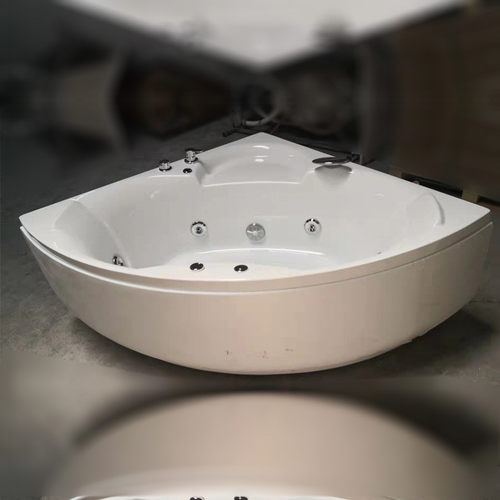 热销款扇形按摩浴缸三角形亚克力成人双人小户型转角恒温浴盆jacu