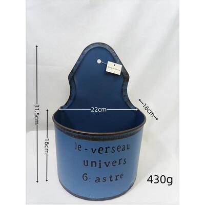 日系铁艺杂货外贸出口花盆韩系花盆法式复古做旧花插挂件花器