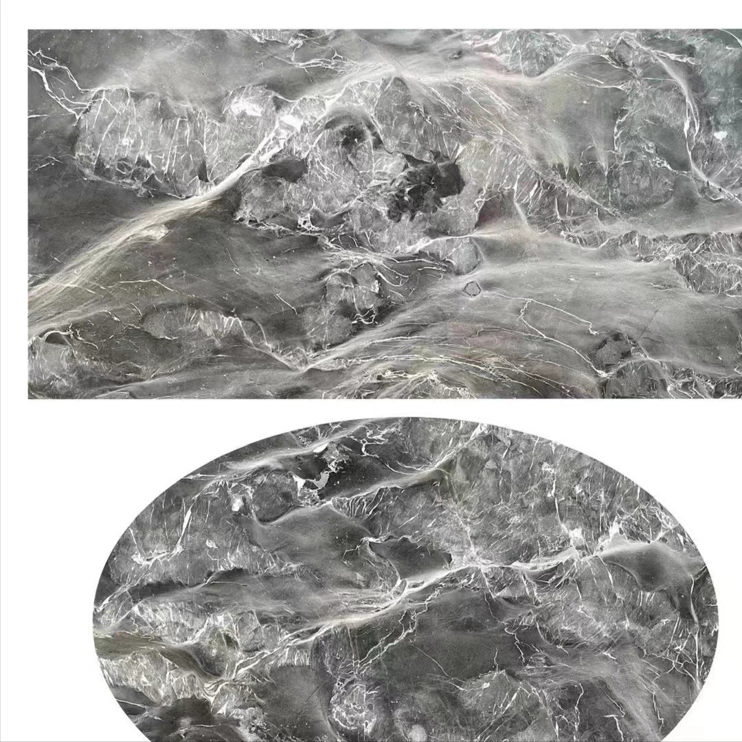 谱拉达灰天然大理石客厅精装背景餐桌楼梯踏步吧台云浮厂家加工