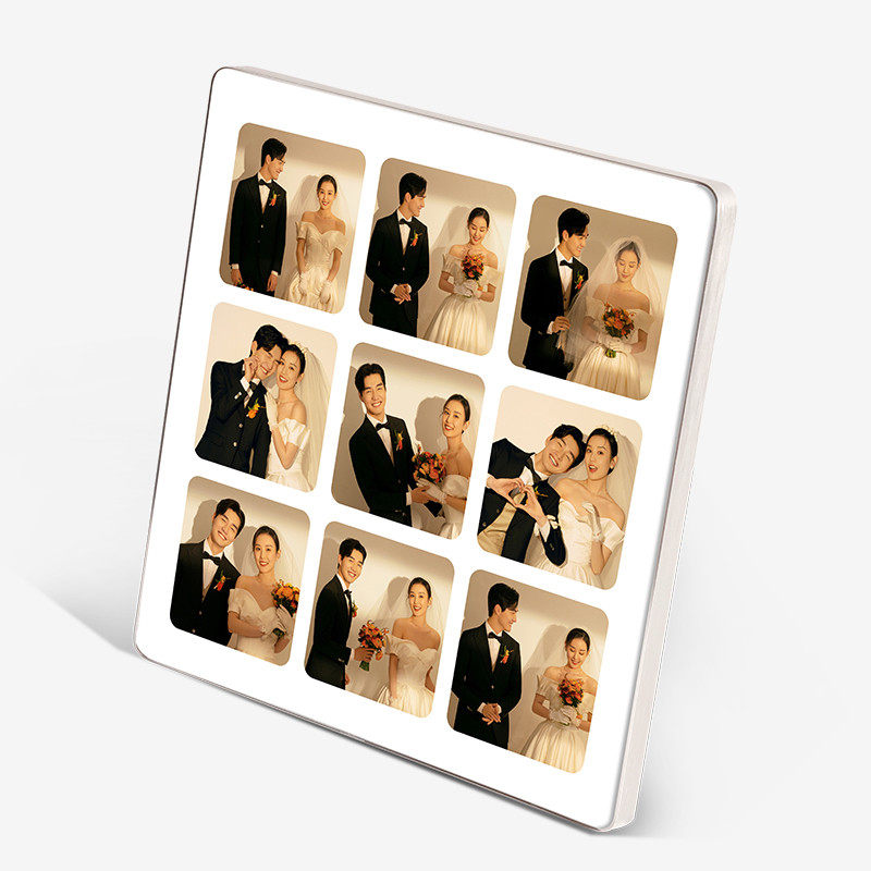 3y水晶周岁成长相框宝宝满月儿童10寸照片定制摆台diy九宫格相册