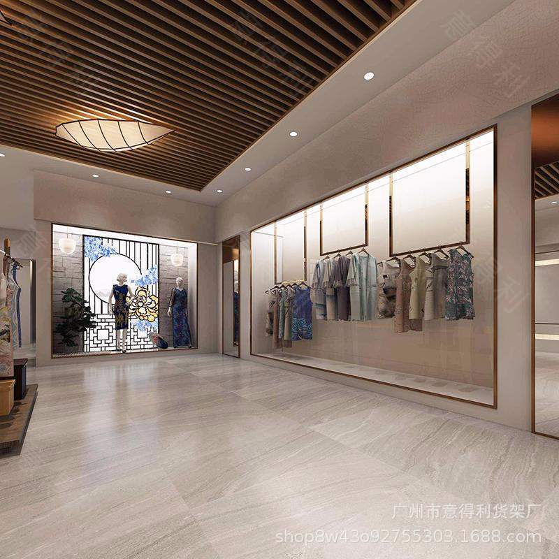 陈列女服装店中国风格展柜中式轻奢展台时尚烤漆高档展厅货架定制