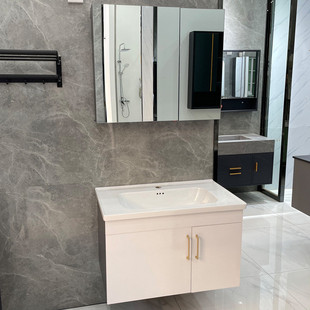 实木全面镜浴室柜组合吊柜卫生间洗漱洗脸台盆挂墙式洗手现代简约