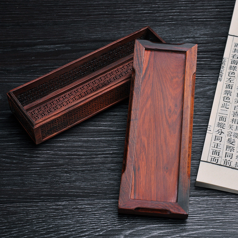 厂家禅意木制品卧香盒大红酸枝镂空香炉香插工艺品炉线香批发