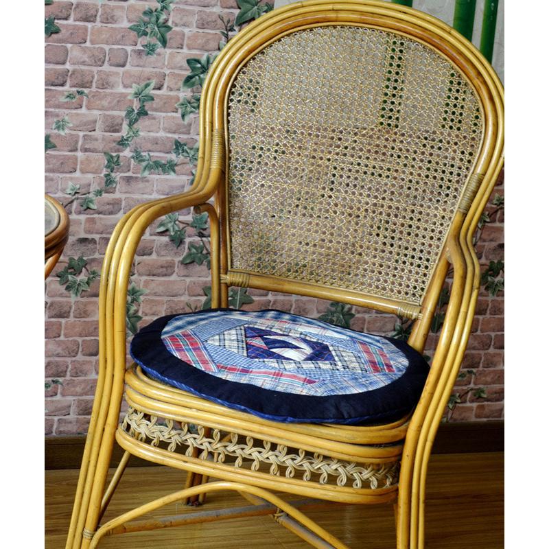 中国风圆坐垫/餐桌椅垫/子加厚棉垫办公室(含芯)-手织布拼布