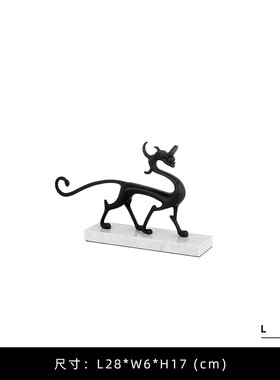 现在新中式金属抽象动物书房创意摆件样板间儿童房客厅艺术软装饰