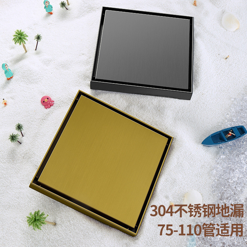 枪灰色不锈钢地漏防臭器通用厕所防虫神器浴室密封防反溢隐形地漏