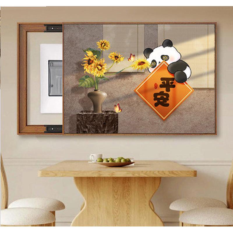 平安喜乐电表箱装饰画侘寂风电闸遮挡配电箱盒高级感挂画