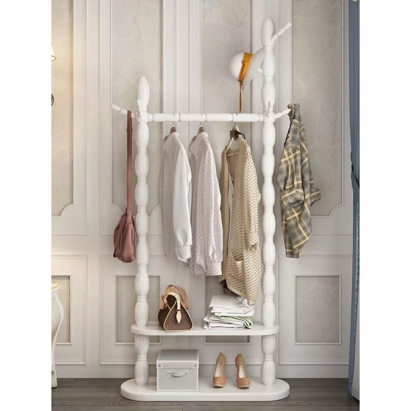 热销fle实木挂衣架落地卧室衣帽架衣架欧式门厅入户门简约客厅一