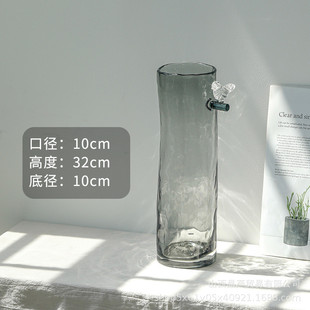 批发简约美式鸟语花香玻璃花瓶创意家居摆件色料客厅餐厅花器插花