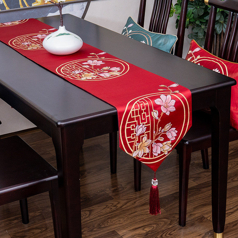 新中式国风客厅提花桌旗茶席茶几旗装饰旗长条桌布电视柜床旗批发,居家布艺,桌旗,淘宝优惠券,粉丝福利购,淘宝优惠卷