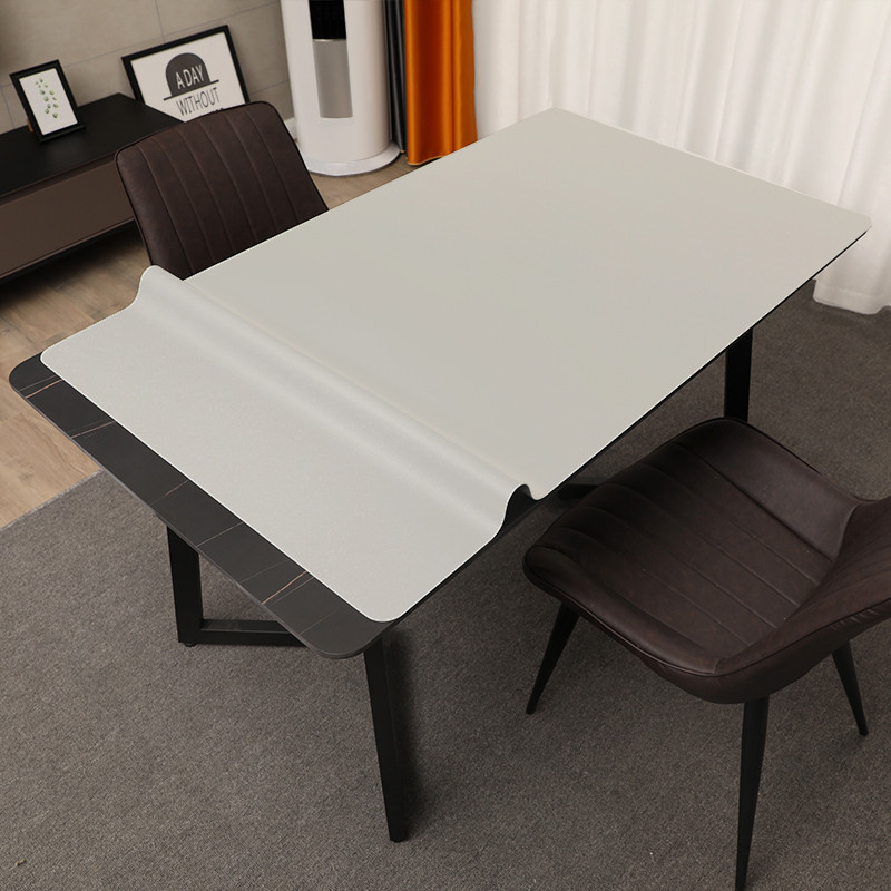 9v7t2024q弹纯色皮革桌垫餐桌垫 pu桌布免洗防水防油防烫长方形茶