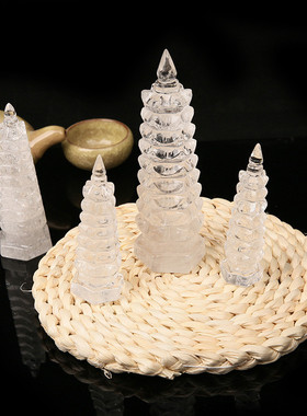 热销工厂批发7层9层11层13层天然白水晶文昌塔摆件