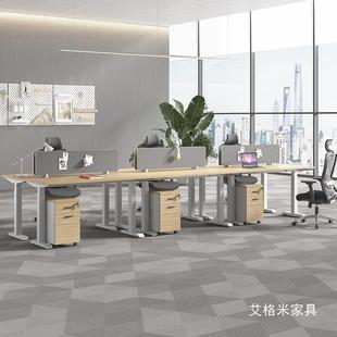 广东家具办公室电动智能升降办公桌椅职员电脑桌员工卡座可调高低
