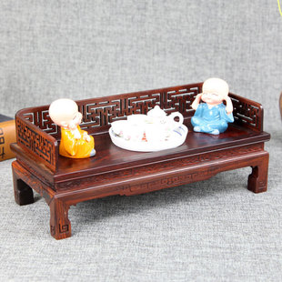 树林丰红木雕刻工艺品明清古典微型模型小家具摆件红酸枝微型床