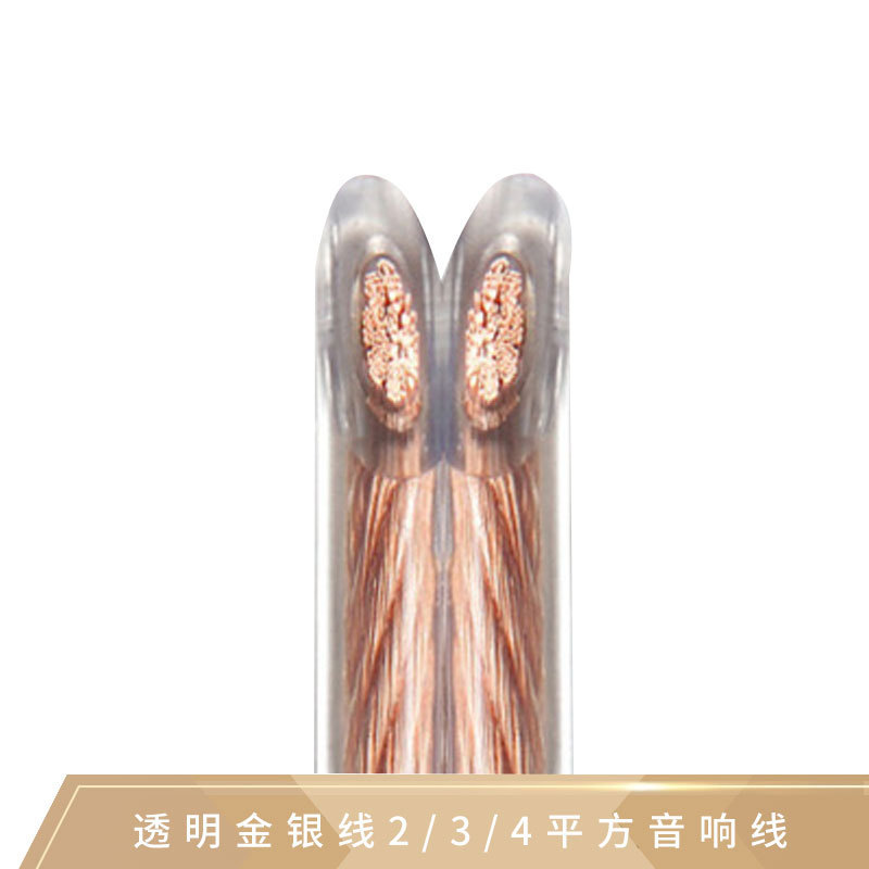 2/3/4平方喇叭连接大功率发烧音响透明金银线广播传输国标音箱线