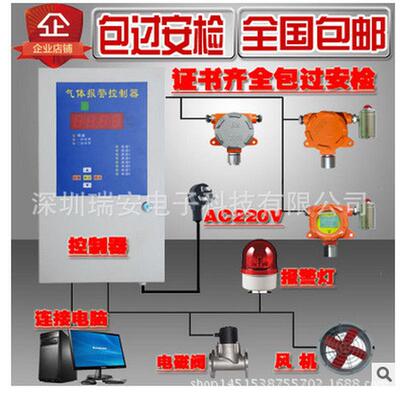 工业级固定式可燃气体探测器天然气可燃气体报警器+控制器一套