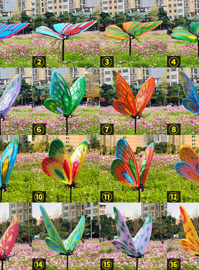 gz6m玻璃钢雕塑户外公园仿真发光蝴蝶摆件花园林景观草坪动物装饰