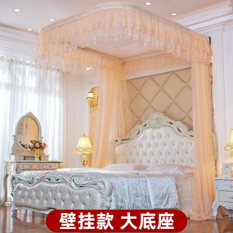 bg54批发天花拉幕导轨蚊帐加厚加密u型双公主风婚庆1.8床1.5轨道