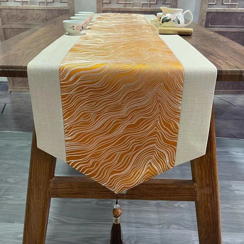 桌旗中式禅意高端茶旗茶席垫子茶桌轻奢垫布茶台布艺长条茶几桌布