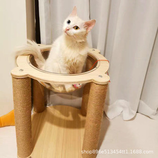 全实木太空舱猫爬架小型猫窝猫猫架跳台抓柱剑麻不占地一体攀爬架