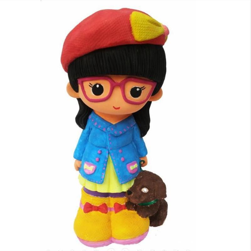 热销搪胶涂颜料石膏娃娃大公主模具存钱罐城堡摆摊的涂色陶瓷乳胶