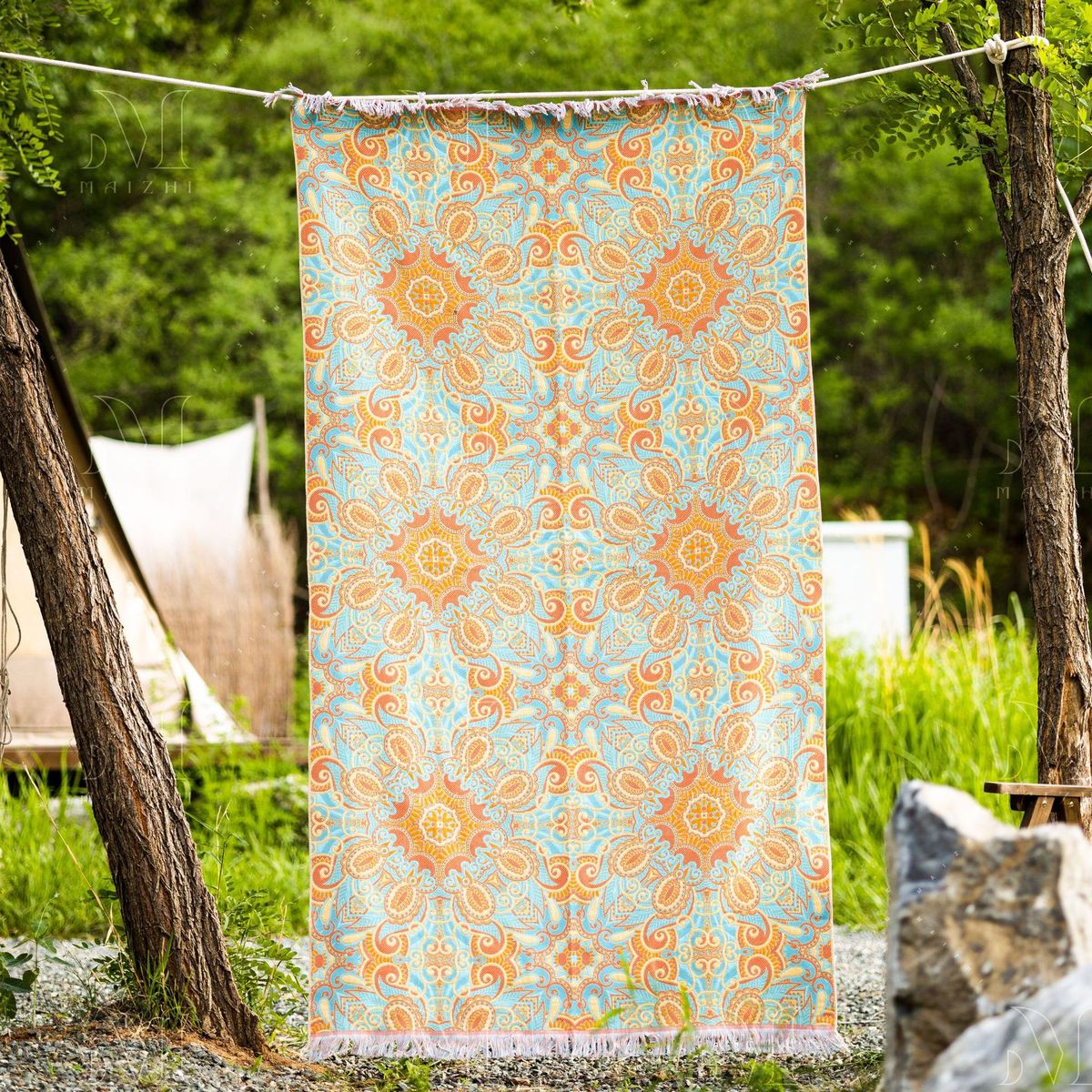 欧式简约居家茶几盖布流苏花边长方形台布桌布餐桌布露营多功能