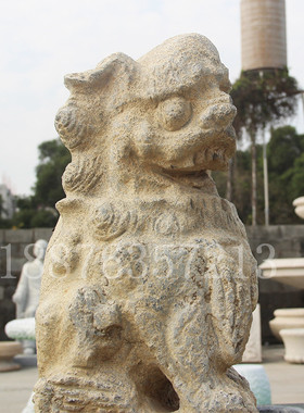 柱做旧石雕拴马桩大理石仿古麒麟貔貅拴马青石雕刻动物拴马桩