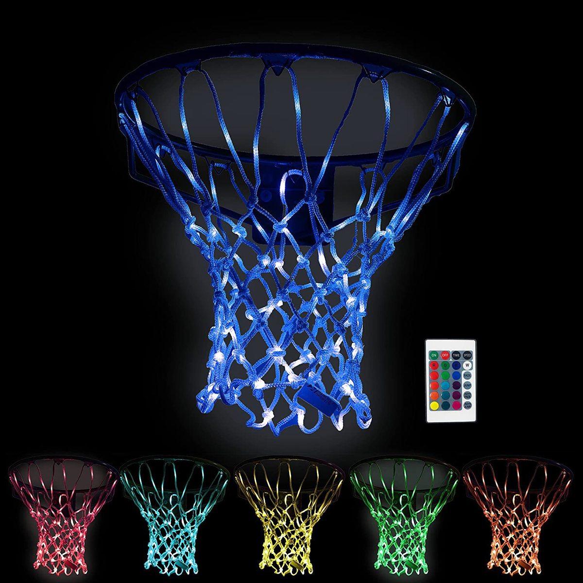 led霓虹篮球架网灯串带遥控器16色夜光发光篮球框球迷用品