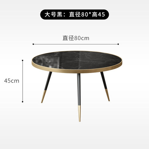 意式极简大理石圆形茶几小户型小桌子客厅家用简约轻奢现代小尺寸
