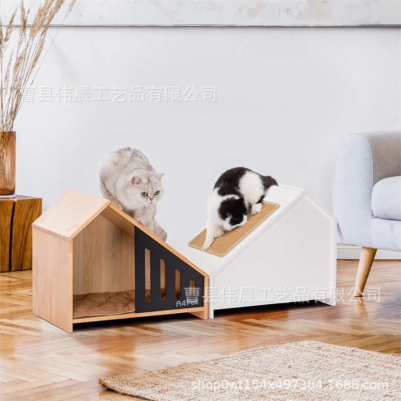 猫屋四季通用猫咪猫别墅创意猫窝木质宠物用品厂家直销