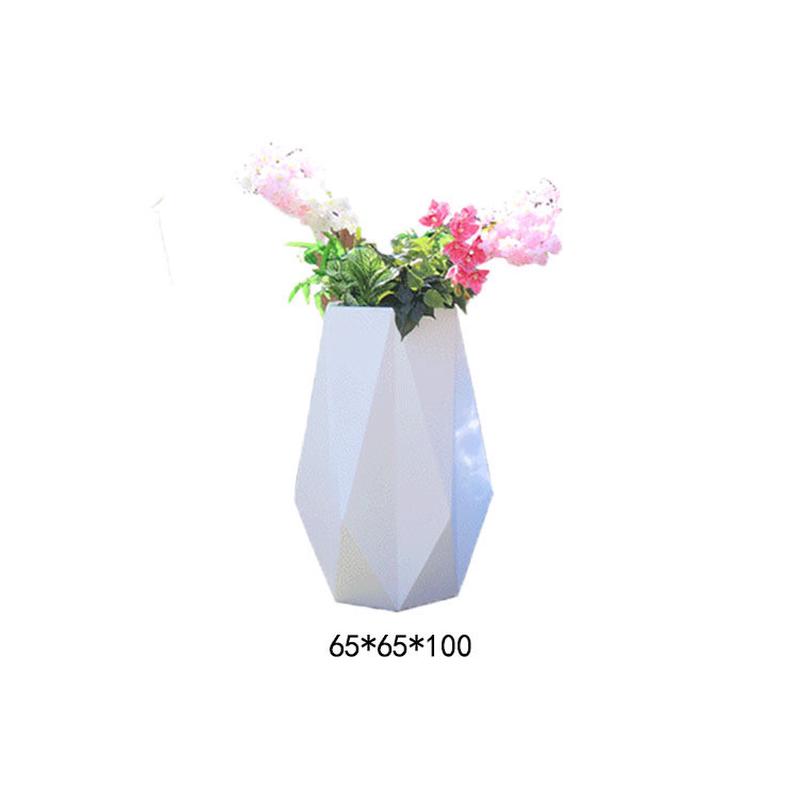 酒店折纸菱形花盆户外落地不规则玻璃钢商场创意花钵园林景观摆件
