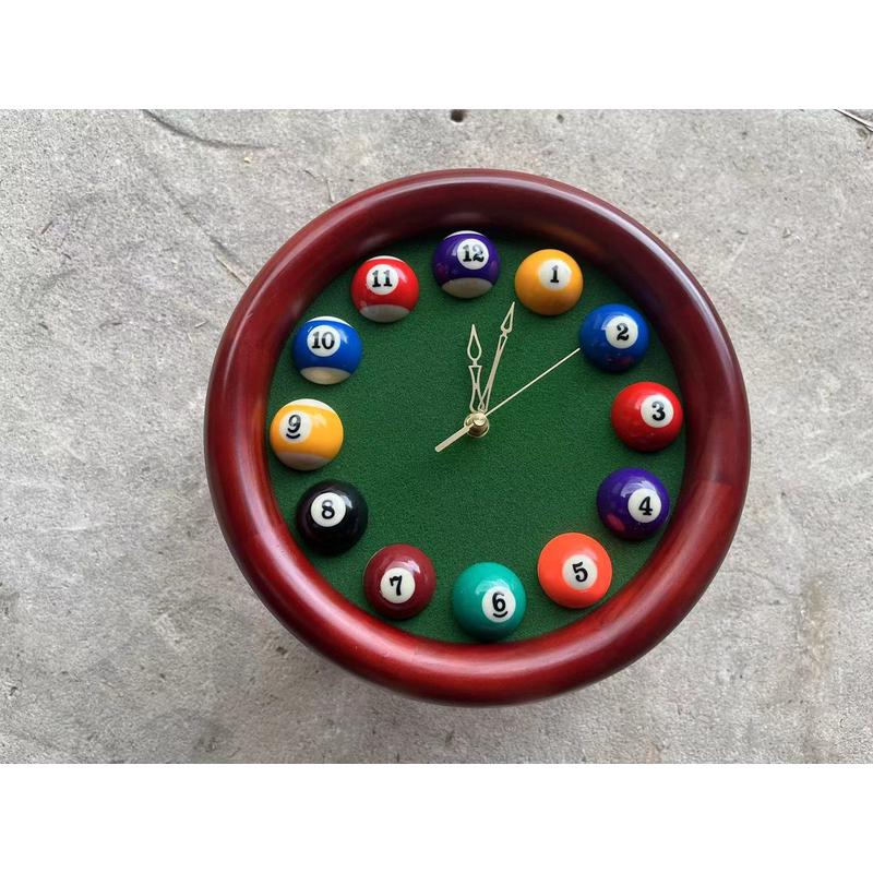 现代台球时钟桌球装饰大厅静音钟表台球馆游戏厅挂钟个性创意