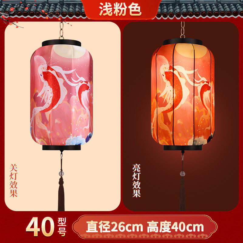 吊灯新中式布艺宫灯火锅店街道饭店阳台古风户外仿古冬瓜灯笼餐饮