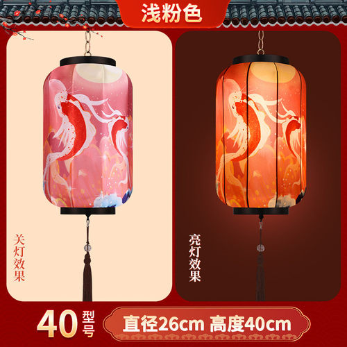 吊灯新中式布艺宫灯火锅店街道饭店阳台古风户外仿古冬瓜灯笼餐饮