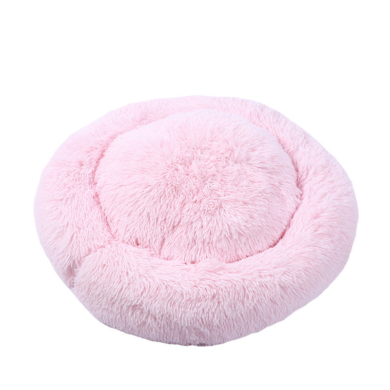 猫窝防滑猫垫圆形深度睡眠猫咪窝冬季宠物窝长毛绒可拆洗宠物床