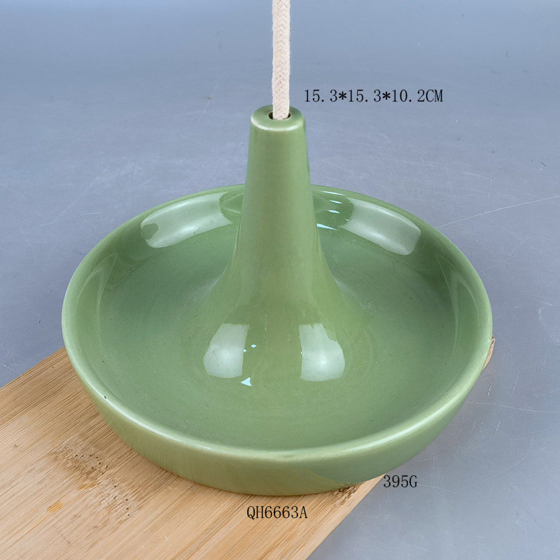陶瓷喂鸟器户外花园摆件树上鸟工艺品鸟碗挂件装饰食槽