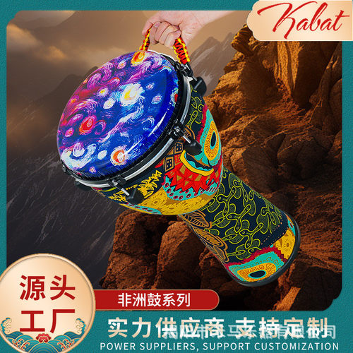 热销非洲鼓12寸免调音轻质绑绳手鼓初学专业打击乐器可鼓可调爆品
